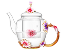 3D Flower Glass Teapot