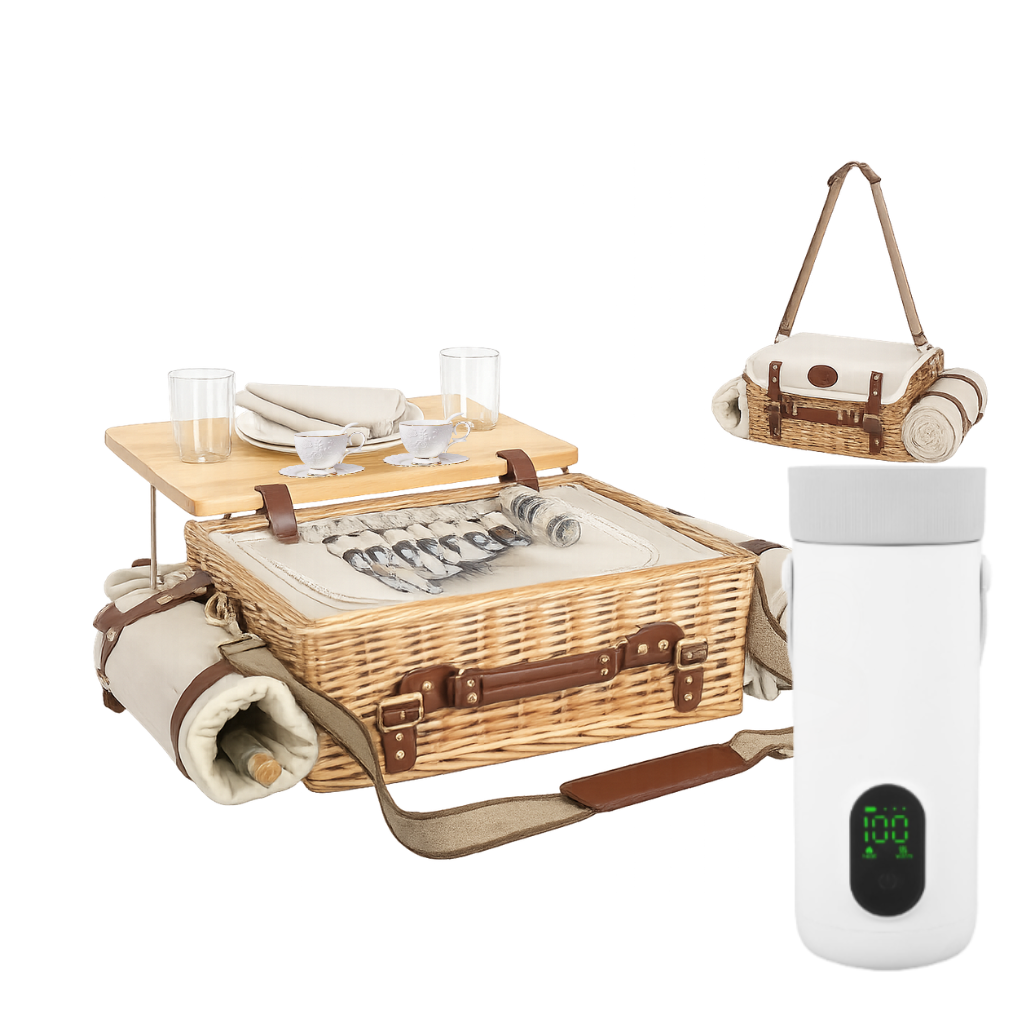 Portable Kettle Tea Party Picnic Basket