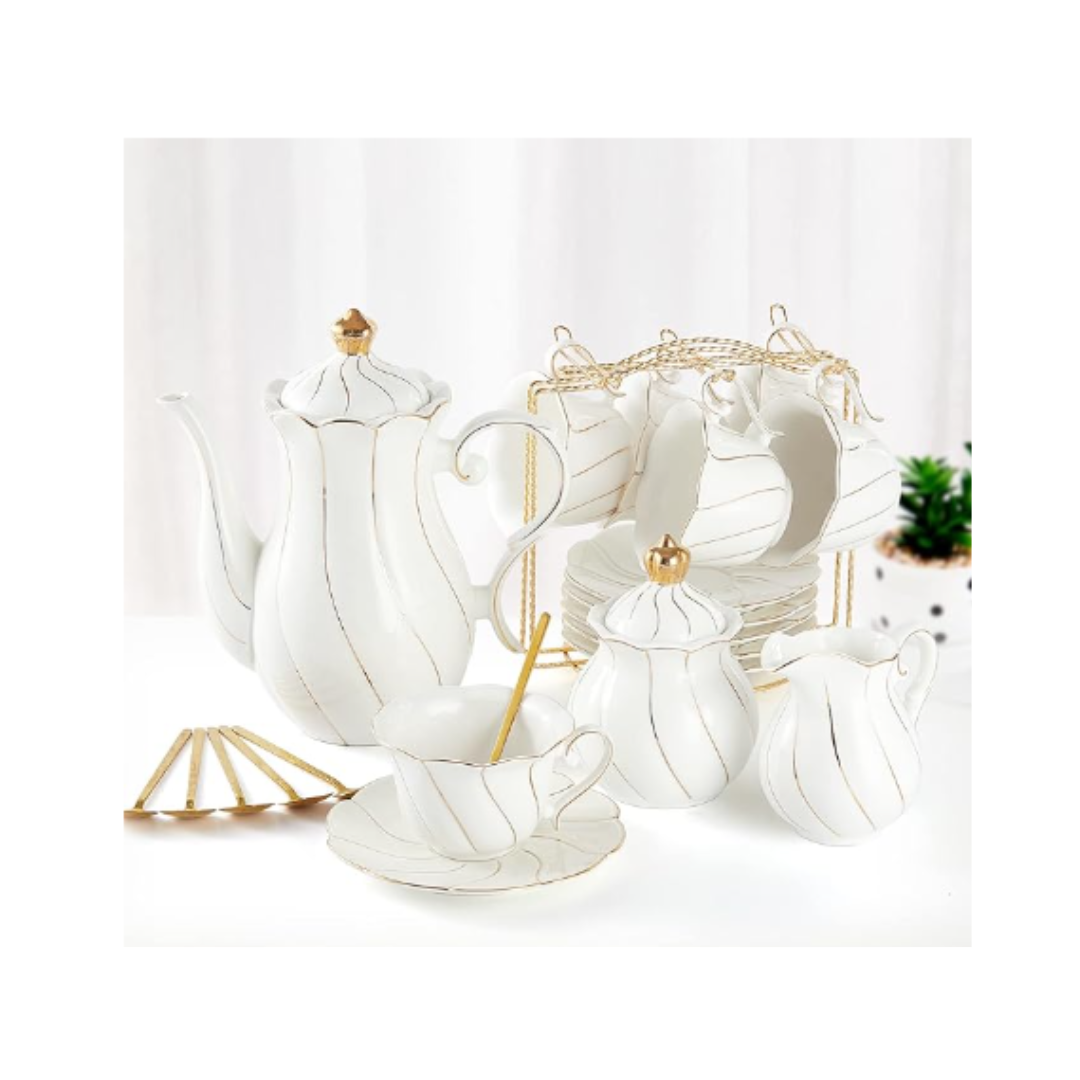White and Gold Tea Set
