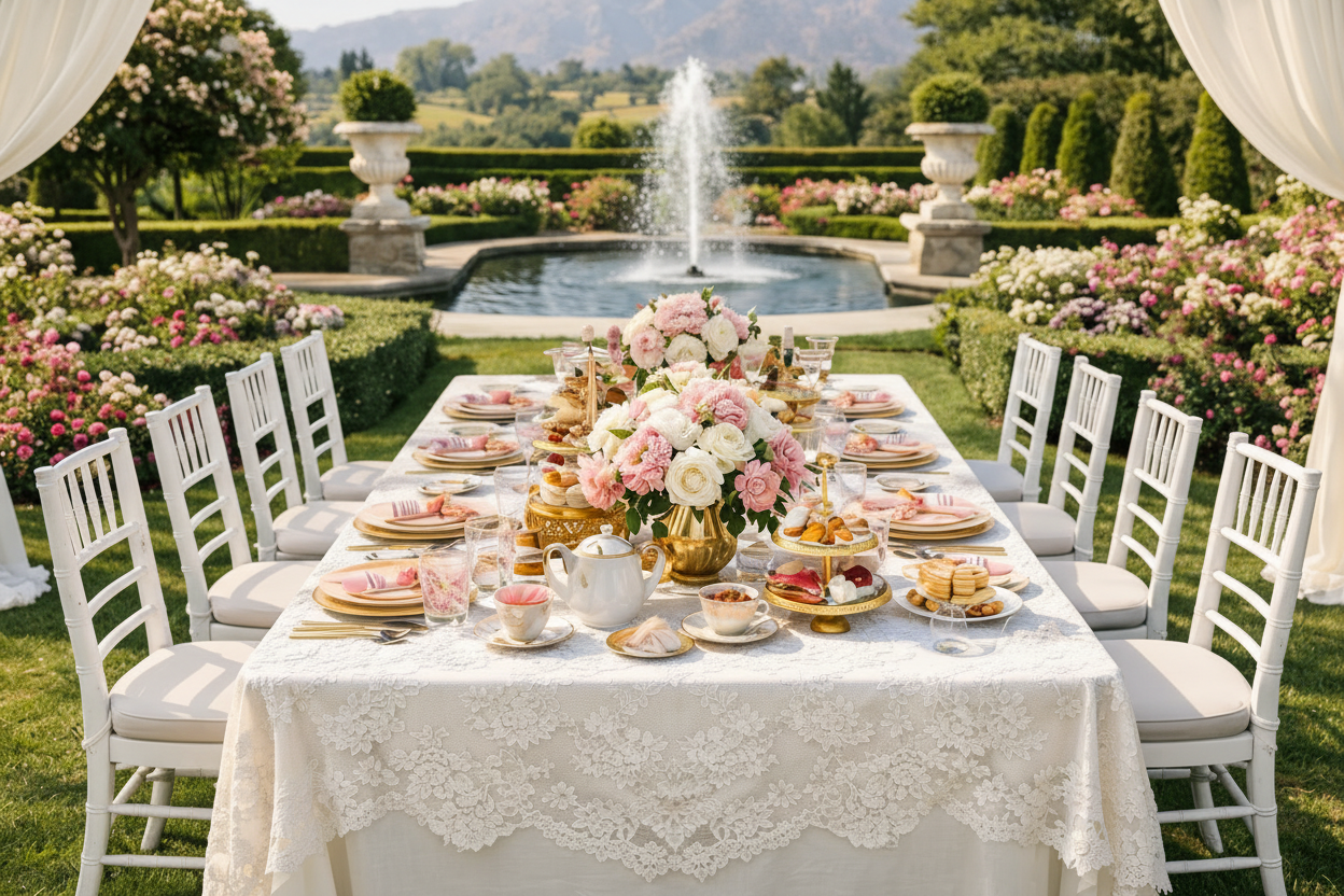 Elegant Tea Party Table Close-up